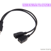 2 female 1 male usb extension cable