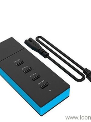 6 پورت USB 2.0 توپی با آداپتور برق