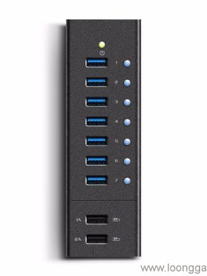 7 porto usb 3.0 concentrador con cargador usb dual