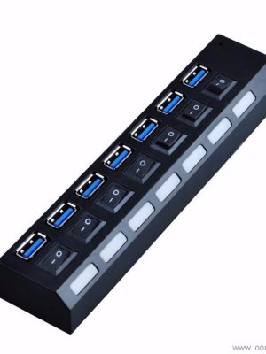 7 Porto USB 3.0 HUB con interruptor ON/OFF