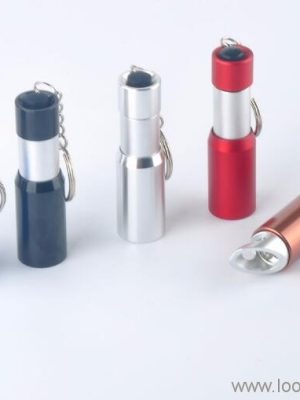 Aluminum LED Keychain Flashlight With Bottle Opener