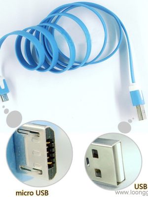 Flat Noodle Micro USB to 2.0 USB Data cable