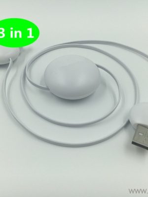 flat retractable 3 in 1 usb cable - Image 3