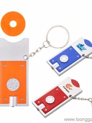 Еуро Coin Ұстағышымен LED брелок Light