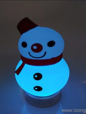 silicone snowman cartoon bluetooth speaker with led light