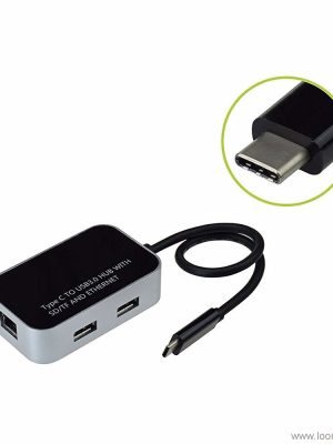 Type-C to USB 3.0 HUB+Card Reader+Gigabit Ethernet