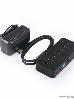 usb type c 3.0 6-port hub with gigabit ethernet and charger - Image 3