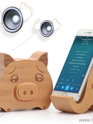 Wooden Mobile Phone Holder Bluetooth Speaker - Image 3