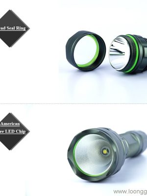 8000 Flashlight Tóirse faoi stiúir Lumen IP65 In-athluchtaithe Le Uiscedhíonach - Image 3