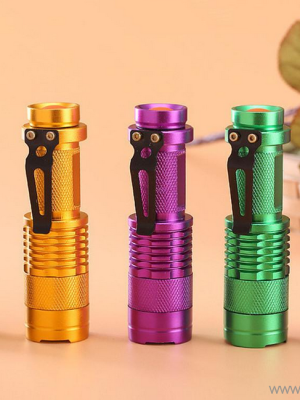 អាលុយមីញ៉ូម LED Flashlight Torch Clip 365nm UV Laser Pointer Pen