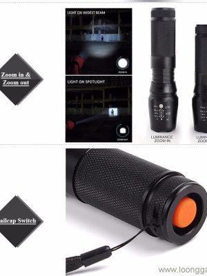 Long Distance Aluminum Outdoors Super Bright LED Flashlight - Image 3